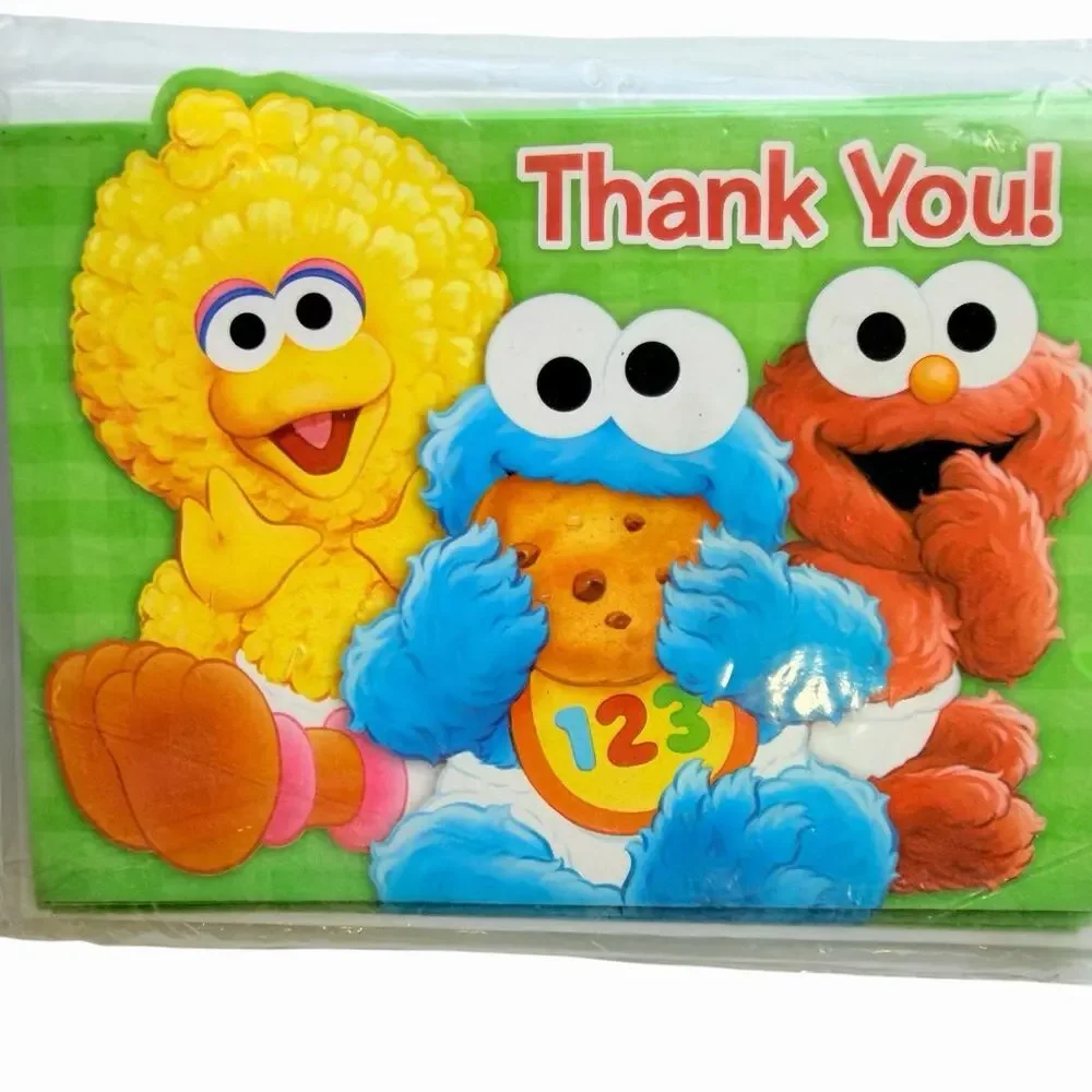 Vintage Sesame Street Baby Party Thank You Cards with Envelopes Brand New